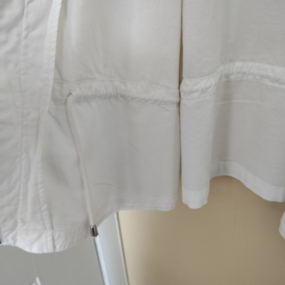 Multiples White Lightweight Drawstring Waist Zip … - image 3